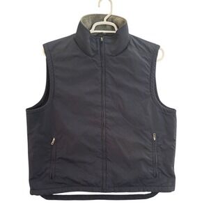 LL Bean Mens REG Large Vest Fleece Lined Navy Blue Outdoor Casual Outerwear